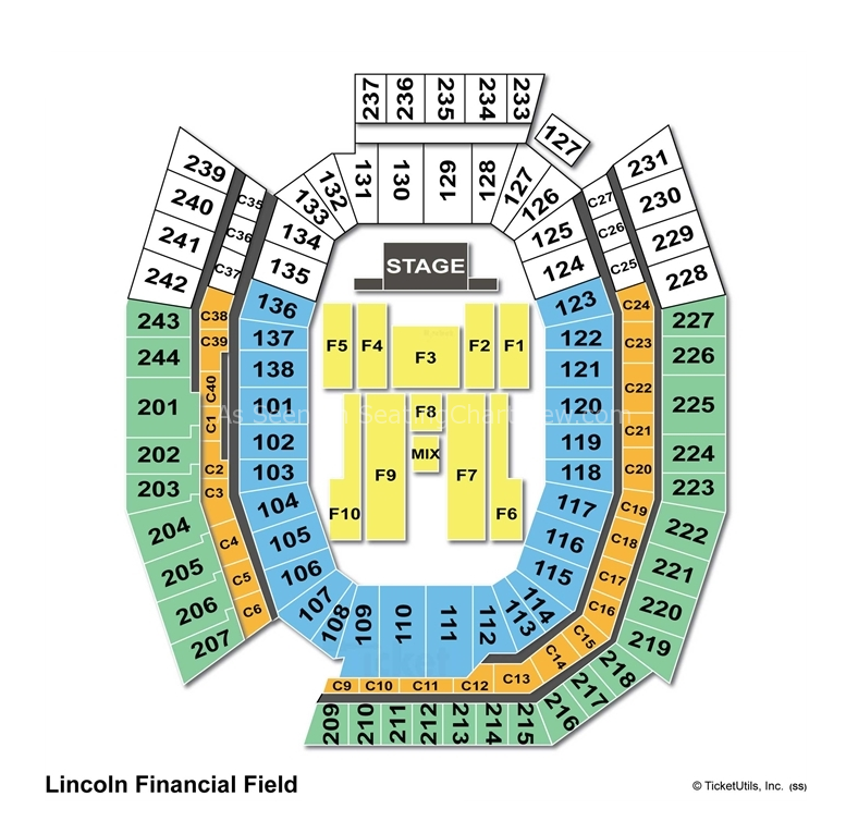 Lincoln Financial Field Philadelphia PA Seating Chart View