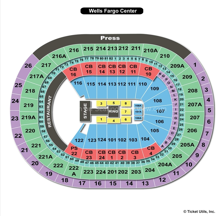 Wells Fargo Center Seating Chart Wrestling