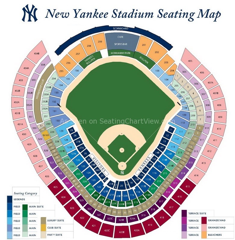 Yankee Stadium, Bronx NY  Seating Chart View