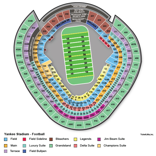 Yankee Stadium Football Seating Chart ~ Seating Chart View