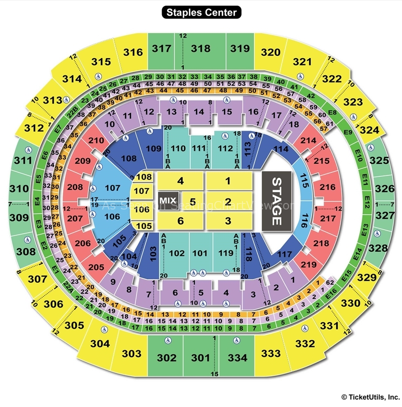 Staples Center, Los Angeles CA Seating Chart View