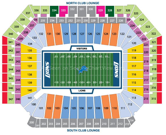 Ford Field, Detroit MI Seating Chart View