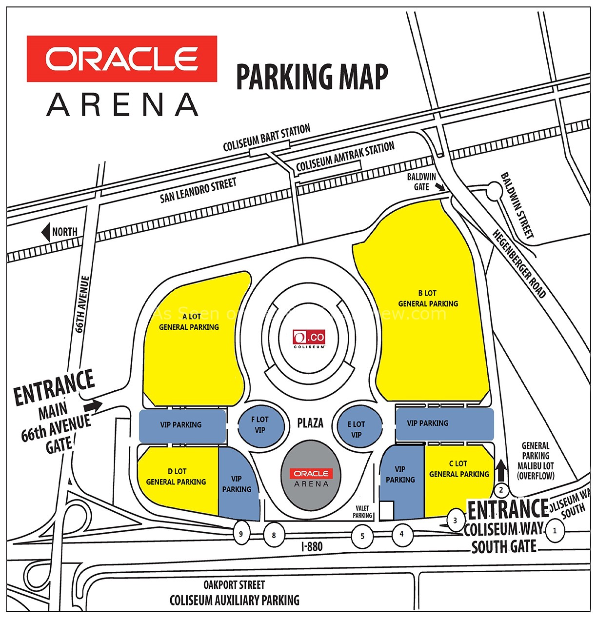 31 Oakland Coliseum Parking Map Maps Database Source