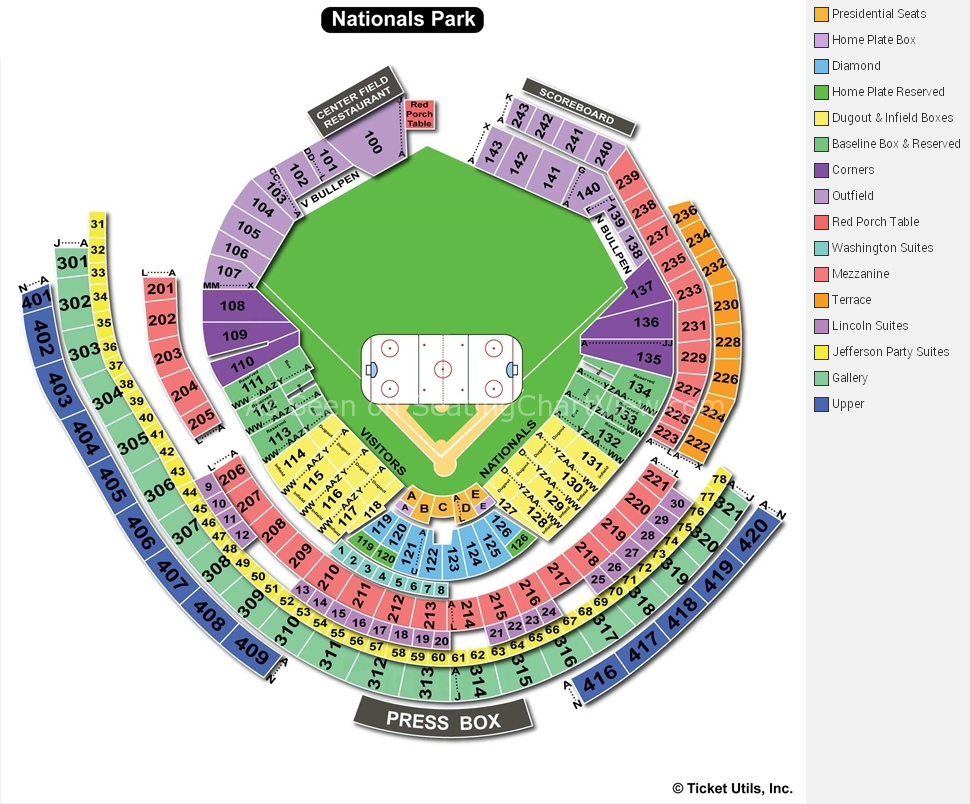 Nationals Park Washington DC Seating Chart View