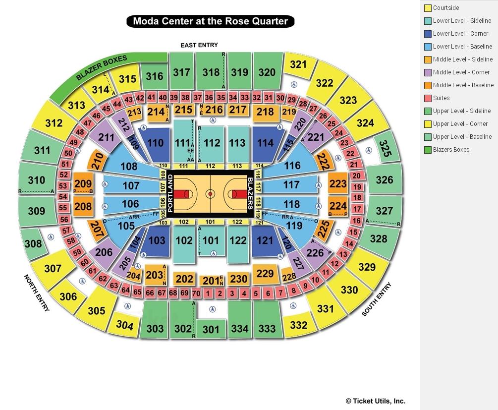 Moda Center, Portland OR Seating Chart View