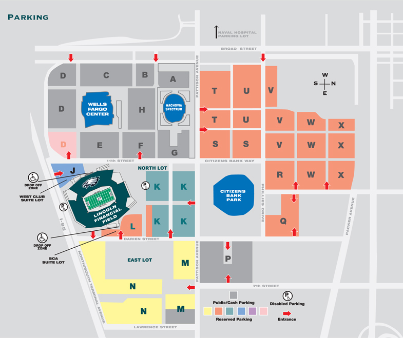 Lincoln Financial Field Parking Map