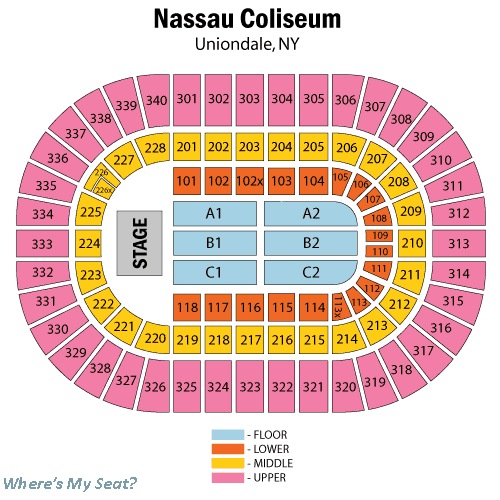 Nassau Veterans Memorial Coliseum, Uniondale NY | Seating ...