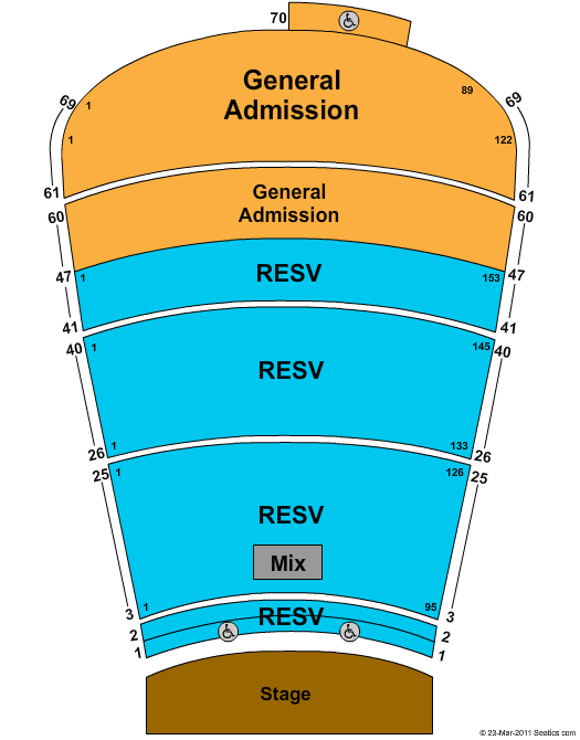 Red Rocks Interactive Seating Chart