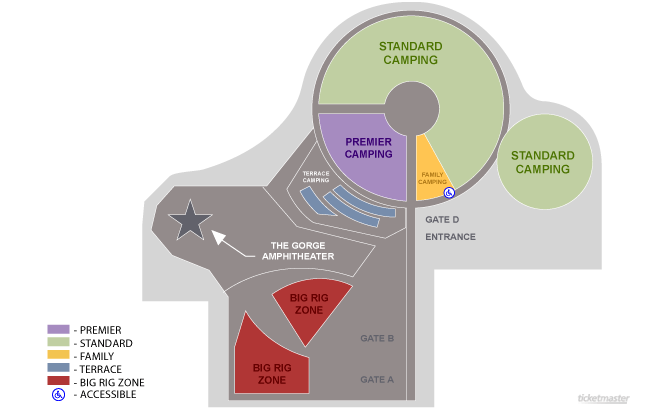 Gorge Amphitheatre Detailed Seating Chart