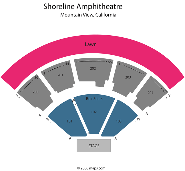Shoreline Amphitheatre Seating Chart With Rows: A Visual Reference of ...