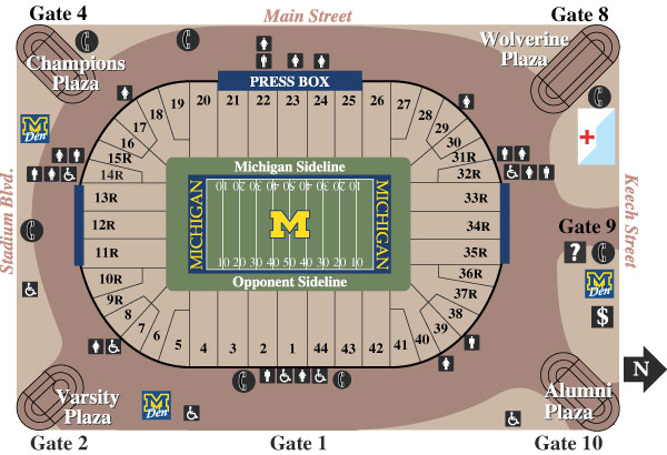 Michigan Stadium, Ann Arbor MI - Seating Chart View