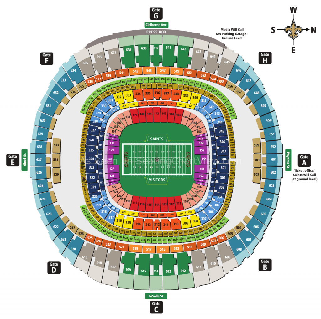 MercedesBenz Superdome, New Orleans LA Seating Chart View