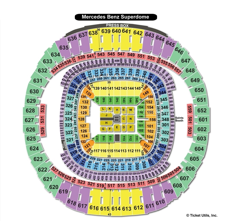 Mercedes-Benz Superdome, New Orleans, LA - Seating Chart & Stage