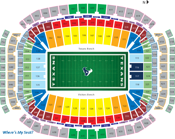 Houston Texans Seating Chart Map at NRG Stadium