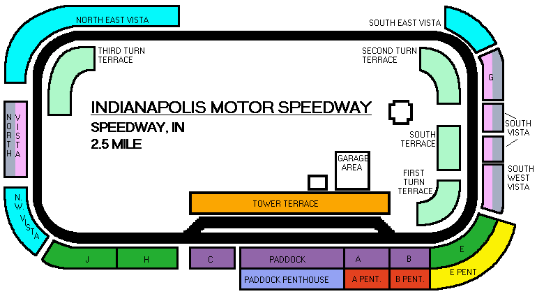Indianapolis Motor Speedway Indianapolis In Seating Chart View
