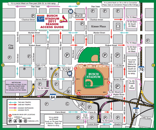Busch Stadium Parking Map1 