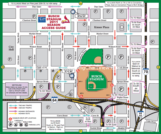 Busch Stadium St Louis MO Seating Chart View   Busch Stadium Parking Map1 