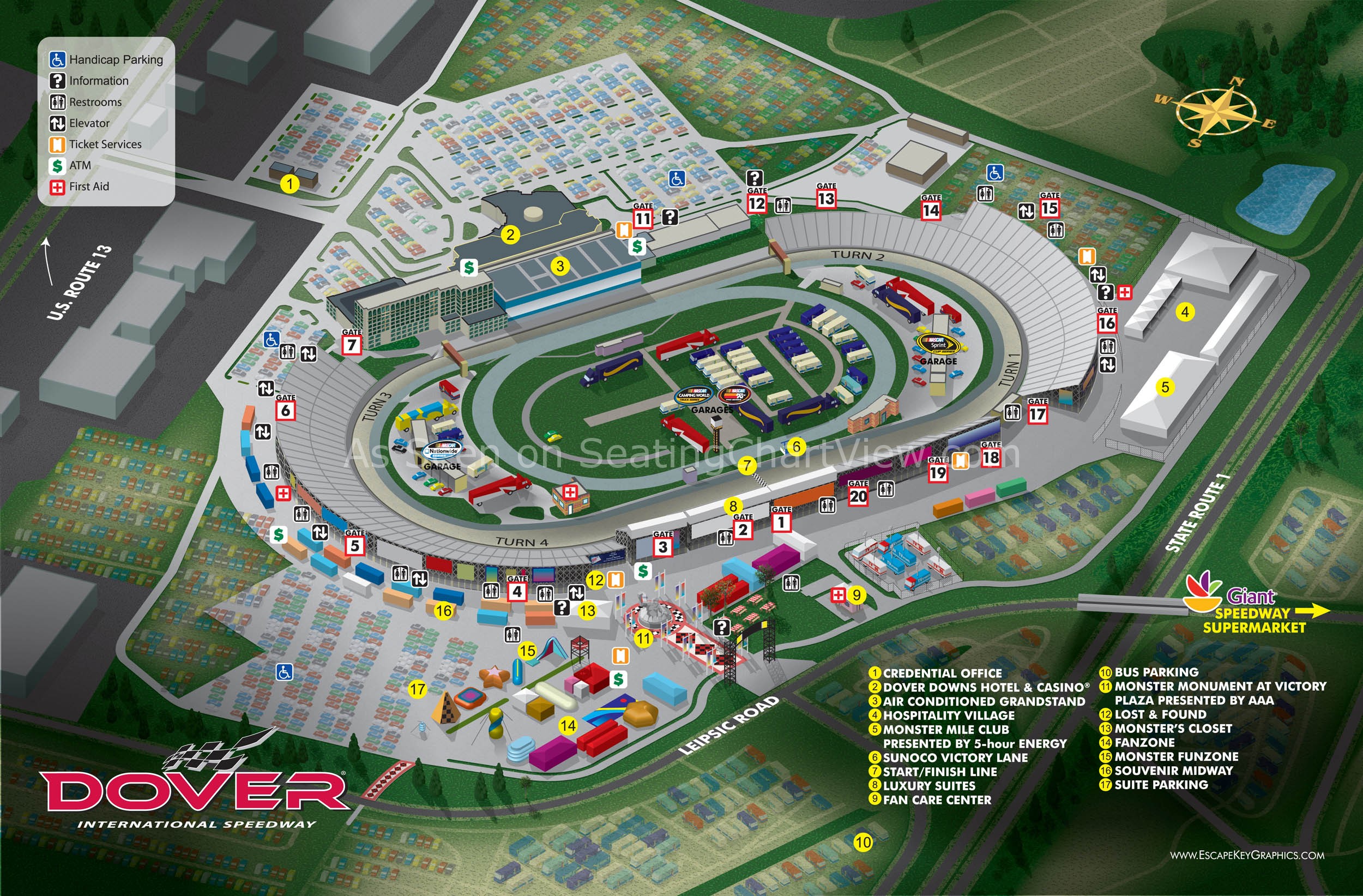 Dover International Speedway, Dover DE | Seating Chart View