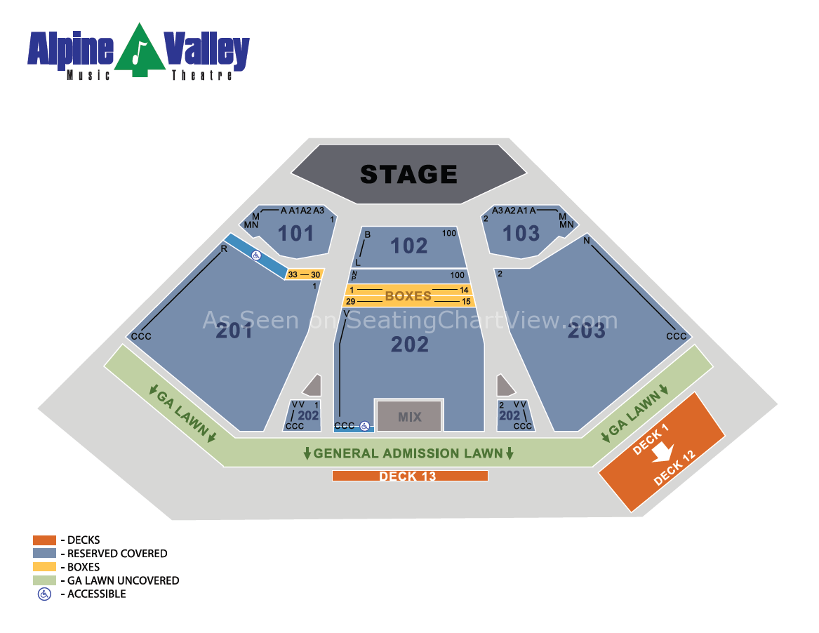 Alpine Valley Music Theatre Seating Chart