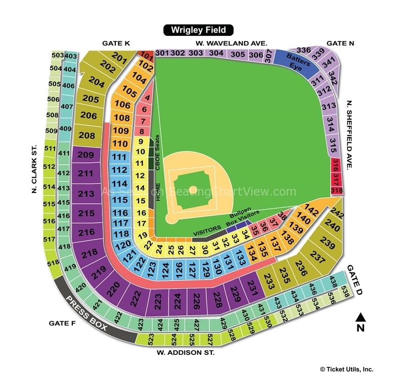 Wrigley Field, Chicago IL - Seating Chart View