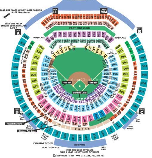 Oakland Coliseum Ballpark Map