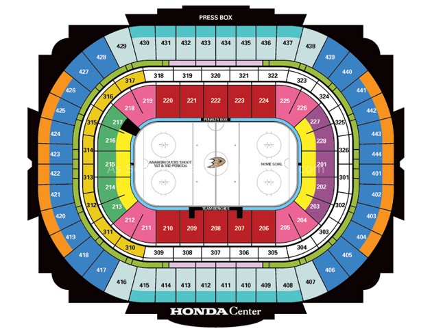 Anaheim Ducks Honda Center Seating Chart
