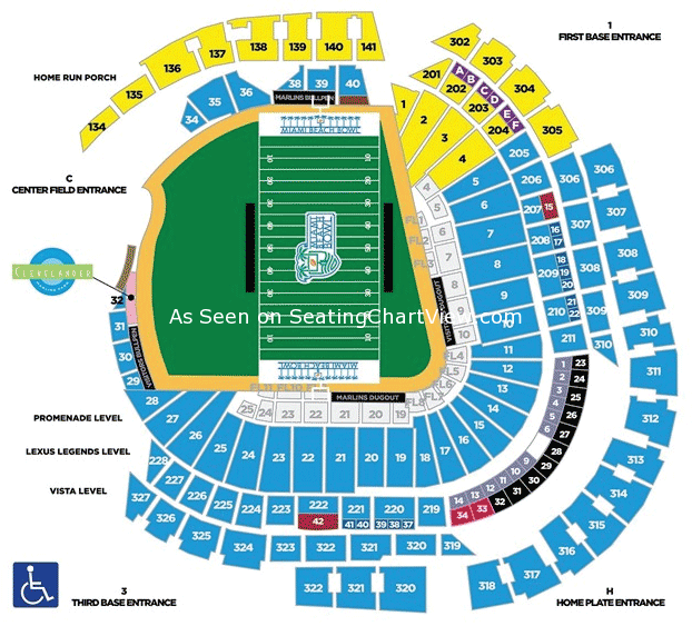 marlins park, miami fl | seating chart view
