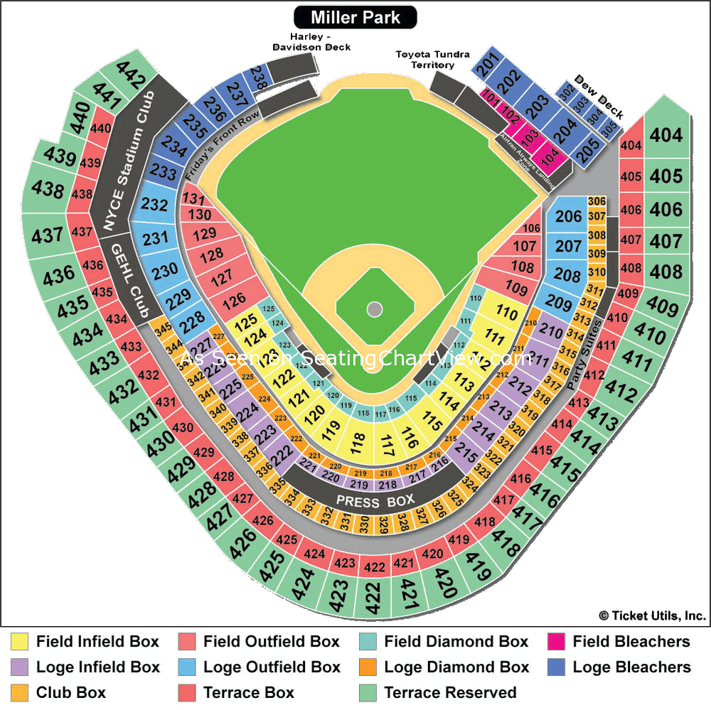 Miller Park Baseball Seating Chart 