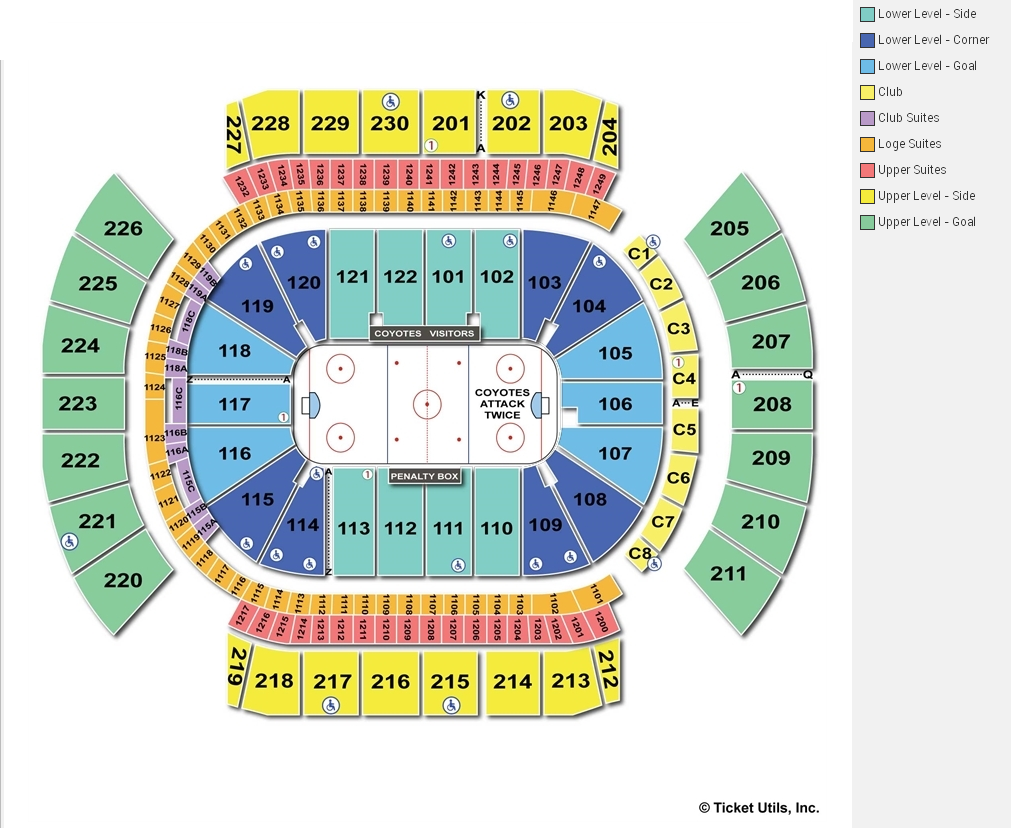 Gila River Arena, Glendale AZ Seating Chart View