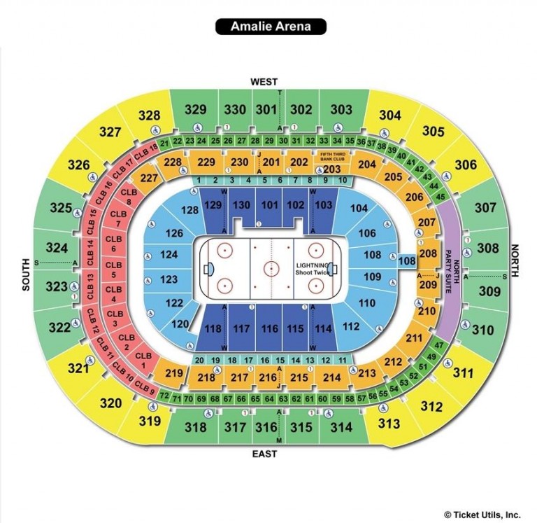 Amalie Arena, Tampa FL Seating Chart View