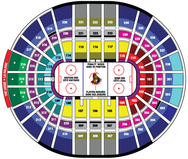 Canadian Tire Centre, Ottawa ON - Seating Chart View