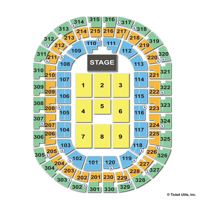 Chesapeake Energy Arena End Stage Concert Seating Chart