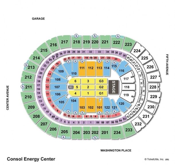 PPG Paints Arena, Pittsburgh PA Seating Chart View