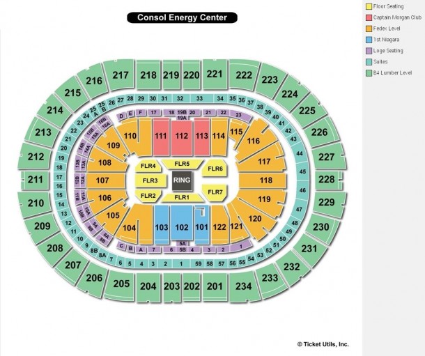 PPG Paints Arena, Pittsburgh PA Seating Chart View