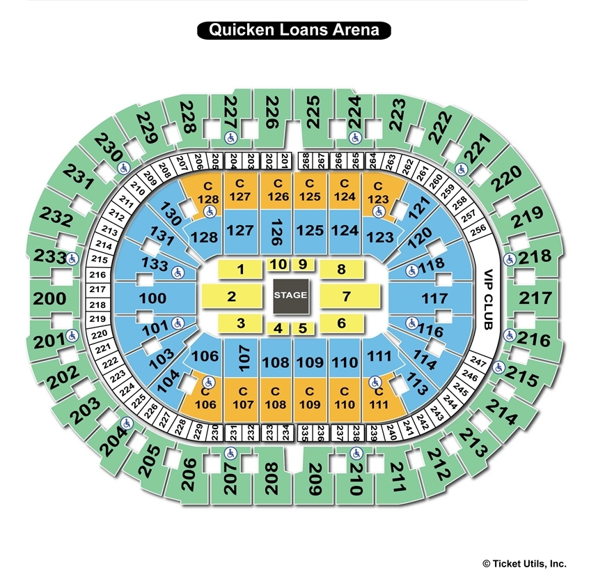 Quicken Loans Arena Center Stage Concert Seating Chart