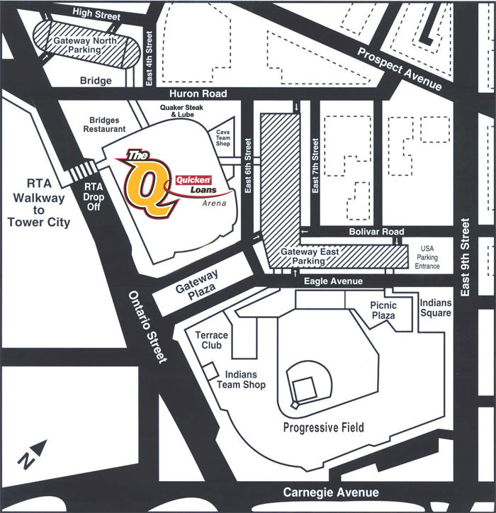 Quicken Loans Arena Parking Map