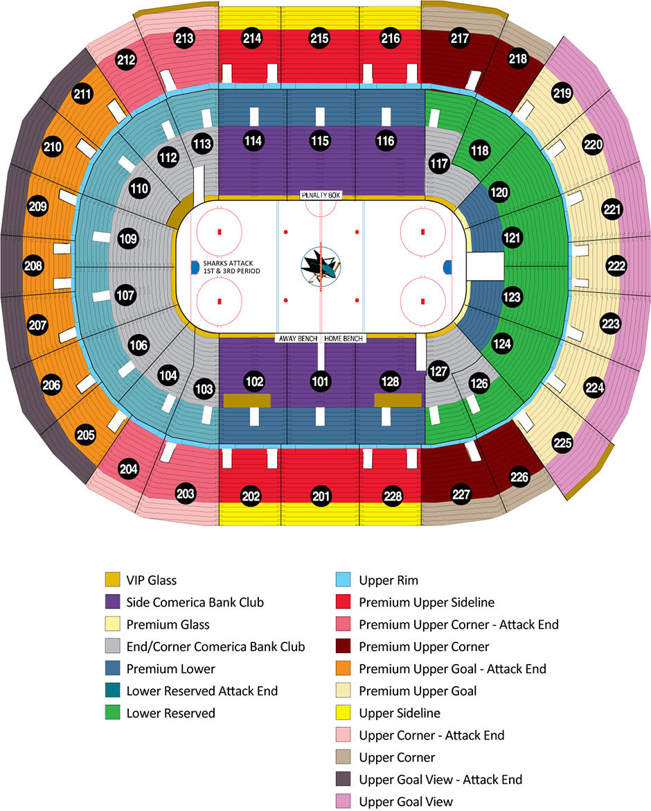 Sap Center at San Jose Hockey Seating Chart