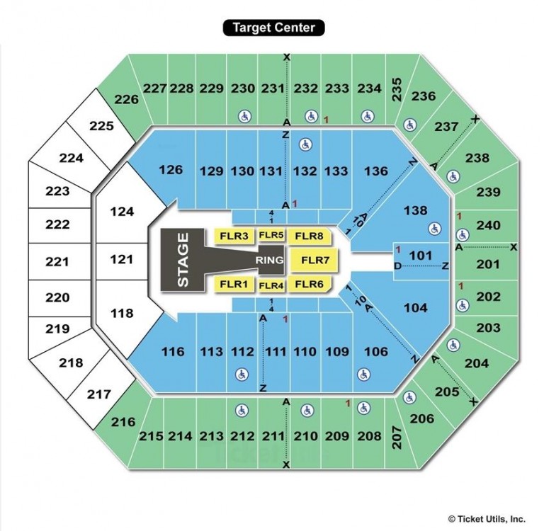 Target Center, Minneapolis MN Seating Chart View