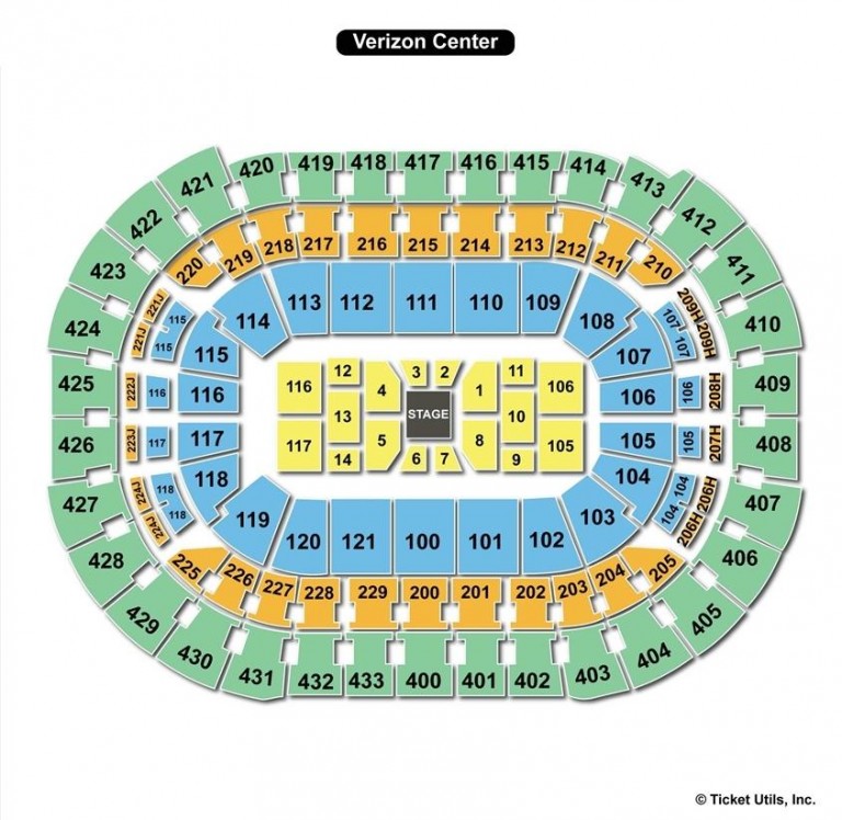 Verizon Center Concert Seating Chart Center Stage 768x748 