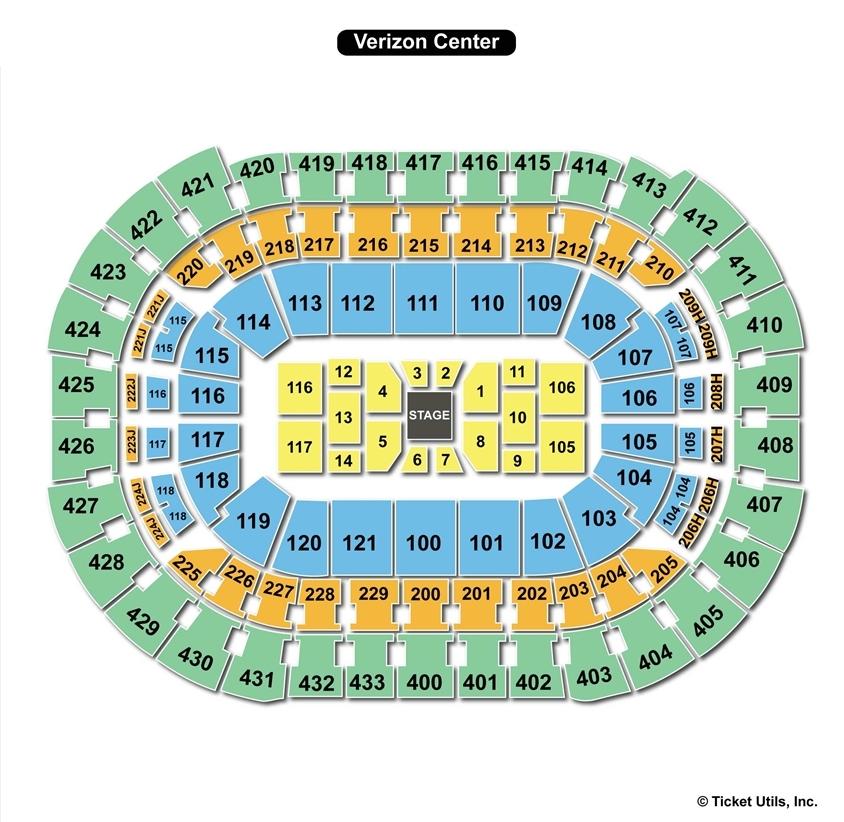 Verizon Center Concert Seating Chart Center Stage