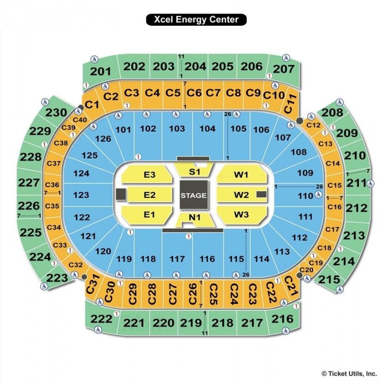 Xcel Energy Center, St. Paul MN Seating Chart View