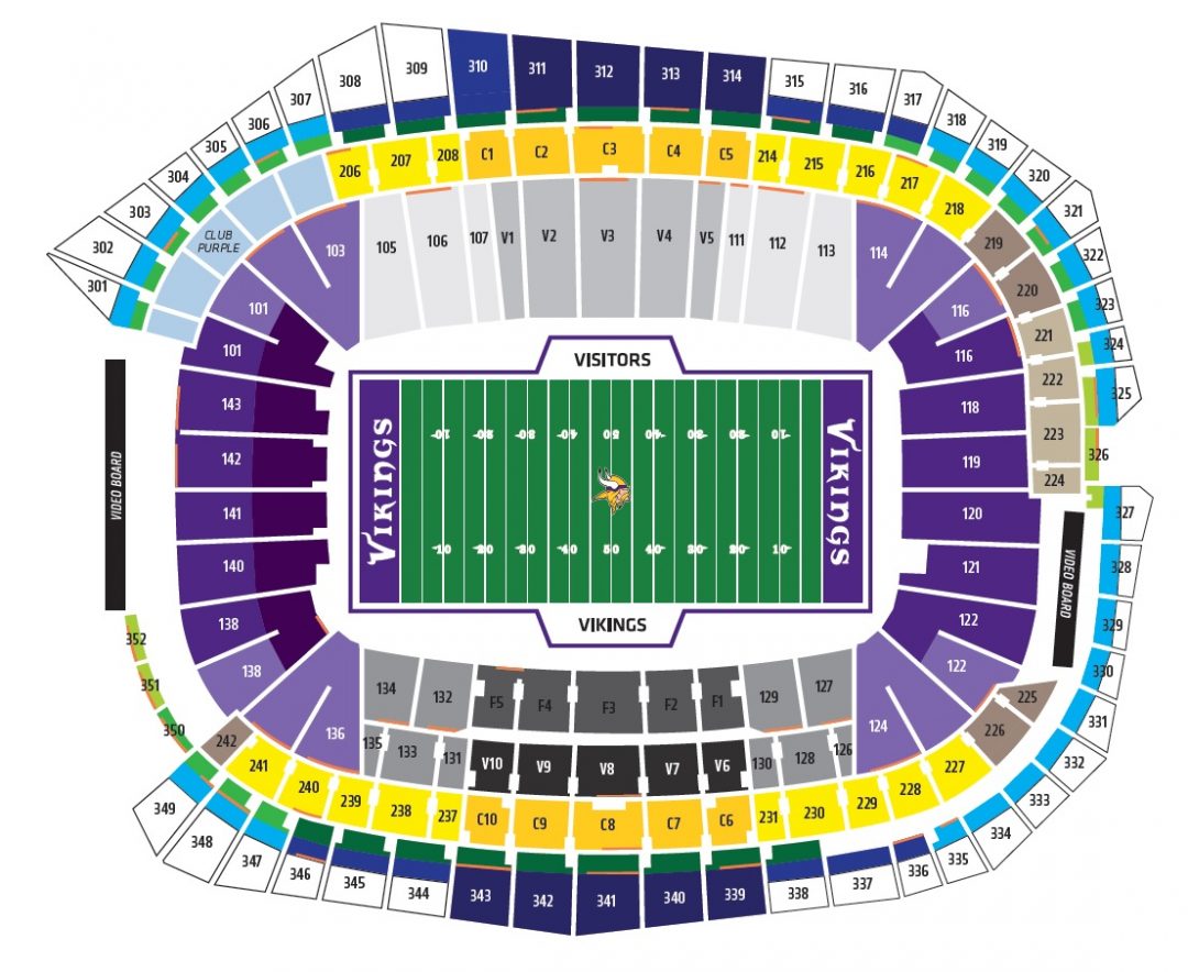 US Bank Stadium, Minneapolis MN Seating Chart View