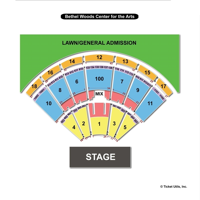 Bethel Woods Center for the Arts, Bethel NY Seating Chart View