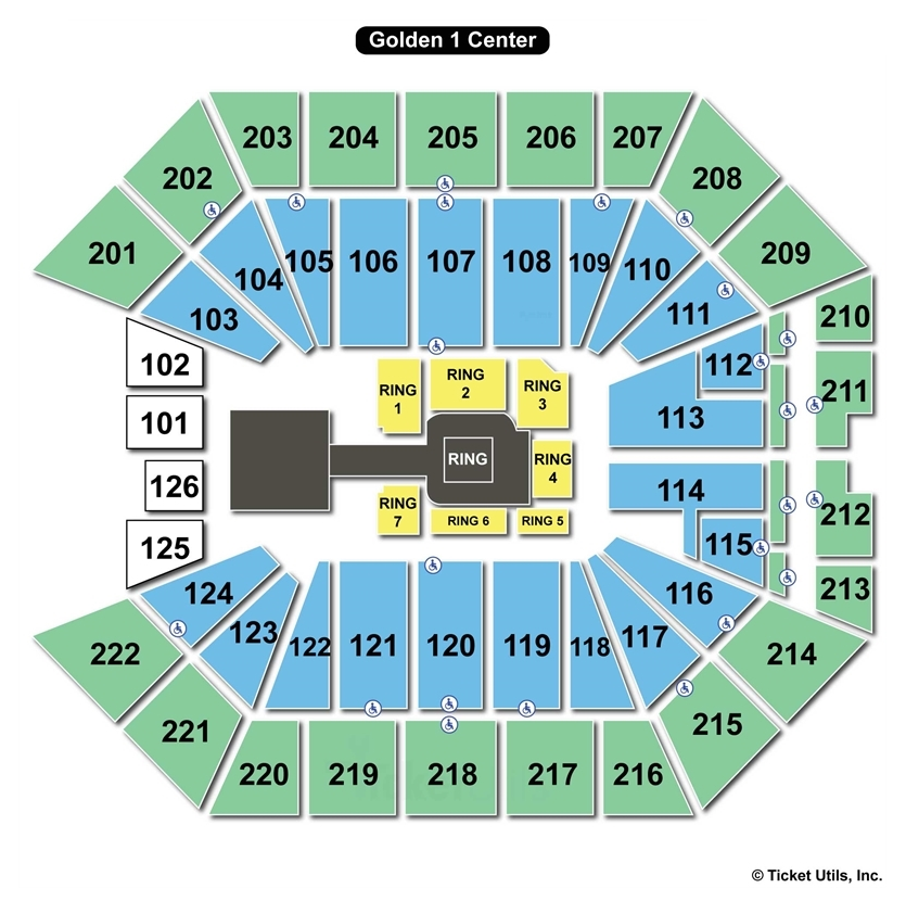 Detailed Seat Row Numbers End Stage Concert Sections Floor.