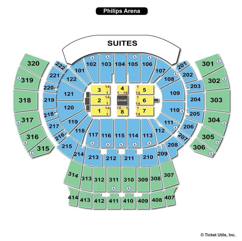Philips Arena, Atlanta GA Seating Chart View