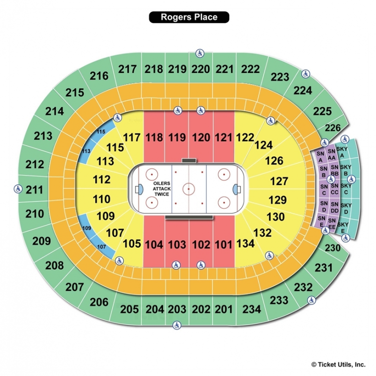 Rogers Place, Edmonton AB Seating Chart View