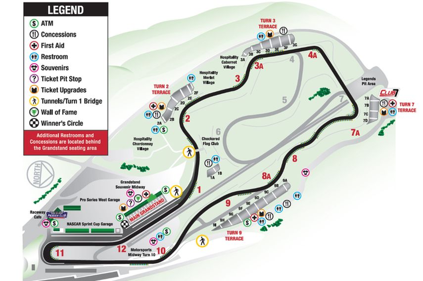 Sonoma Raceway Facility Map