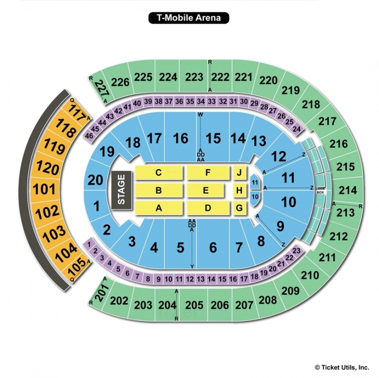 T Mobile Arena Las Vegas Seating Chart With Seat Numbers