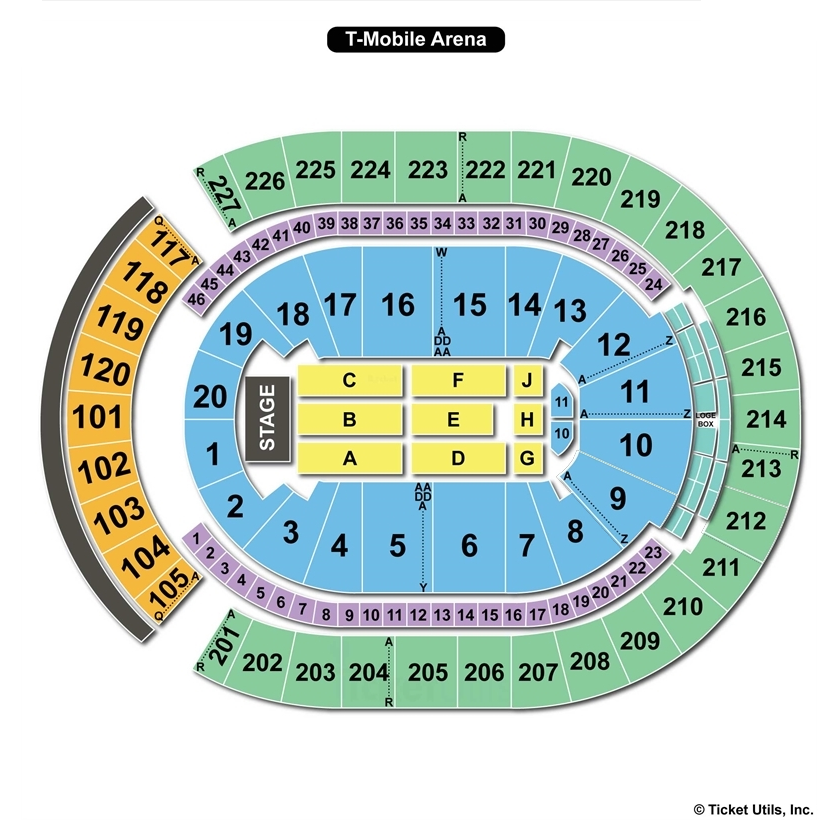 T-Mobile Arena, Las Vegas NV | Seating Chart View