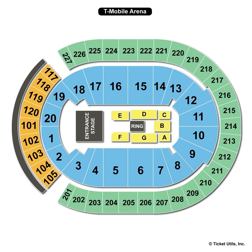 T Mobile Arena Seating Chart Pbr